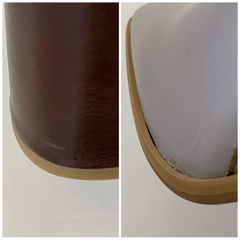 ALOHAS light purple brown leather west vintage chunky block heel ankle boots - Picture 11 of 14